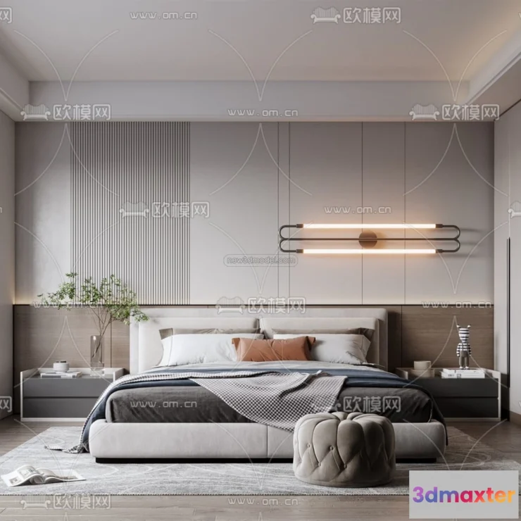 1571252 - Modern Style Interior 3D Blocks - Bedroom 3D Model - 206 3D Max