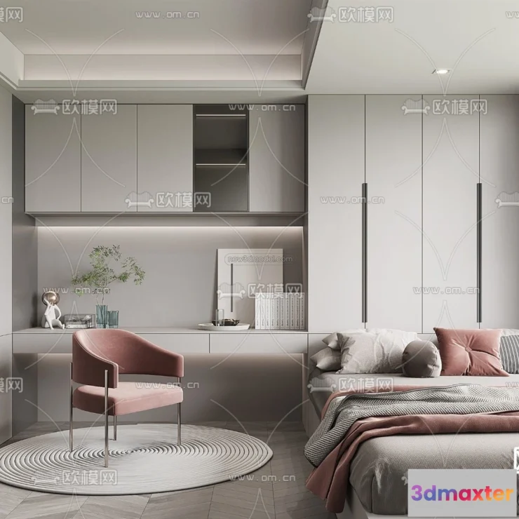 1571266 - Modern Style Interior 3D Blocks - Bedroom 3D Model - 213 3D Max