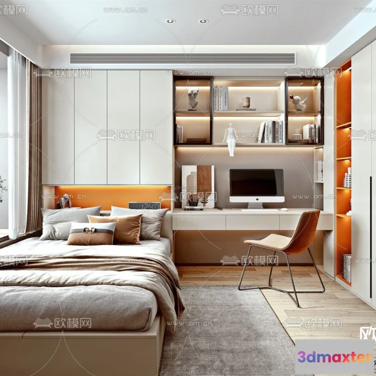 1571278 - Modern Style Interior 3D Blocks - Bedroom 3D Model - 219 3D Max