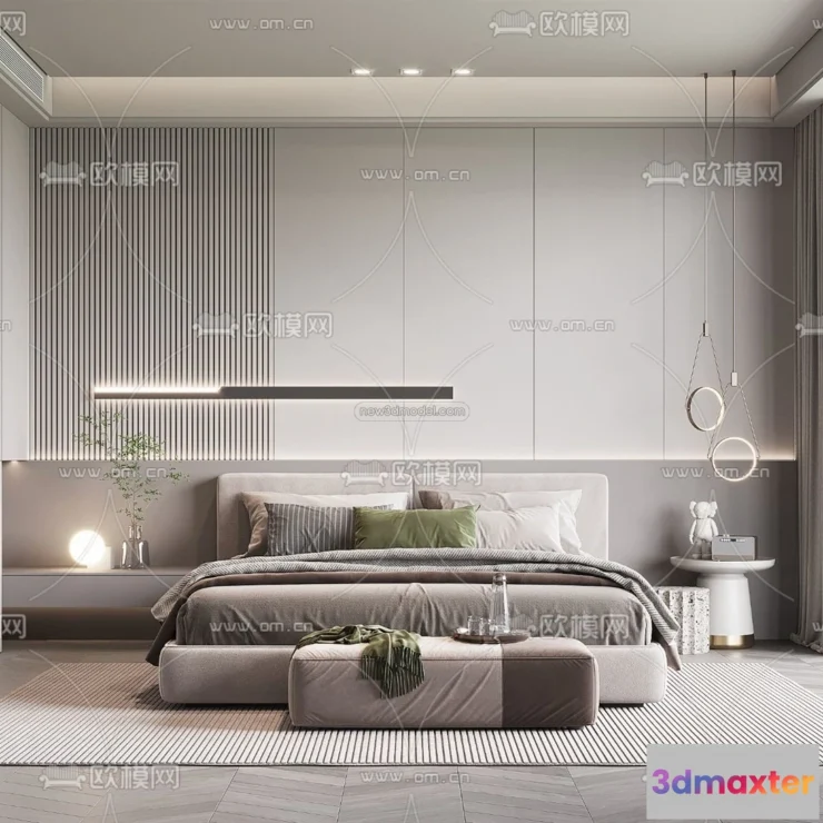 1571284 - Modern Style Interior 3D Blocks - Bedroom 3D Model - 222 3D Max