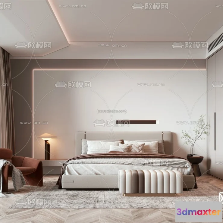 1571298 - Modern Style Interior 3D Blocks - Bedroom 3D Model - 229 3D Max