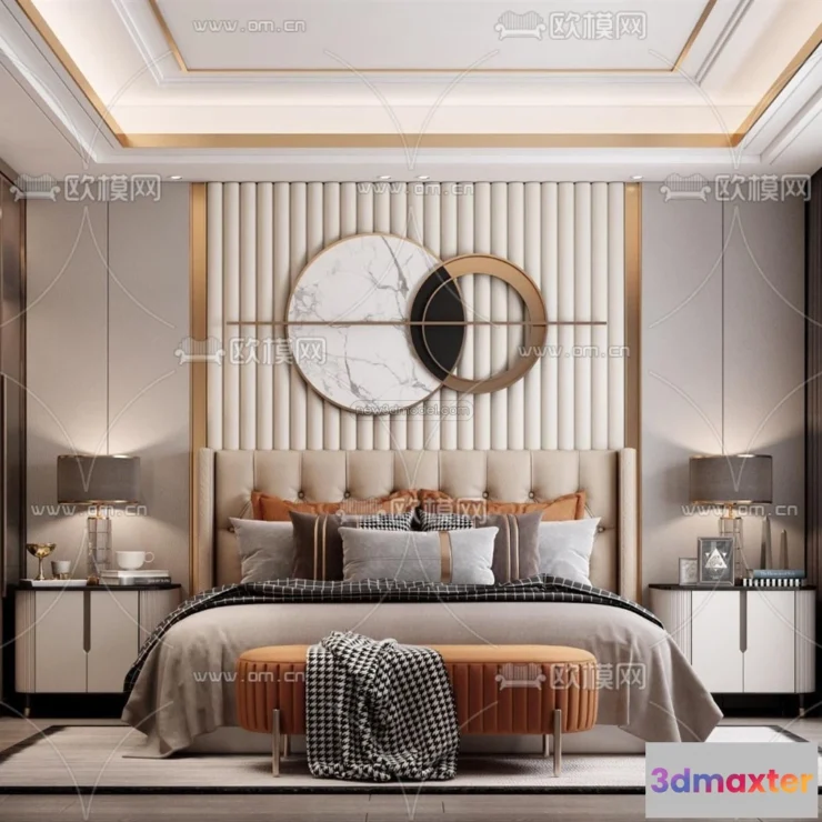 1571300 - Modern Style Interior 3D Blocks - Bedroom 3D Model - 230 3D Max