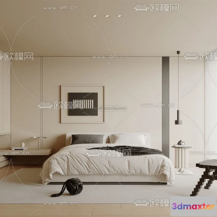 1571320 - Modern Style Interior 3D Blocks - Bedroom 3D Model - 240 3D Max