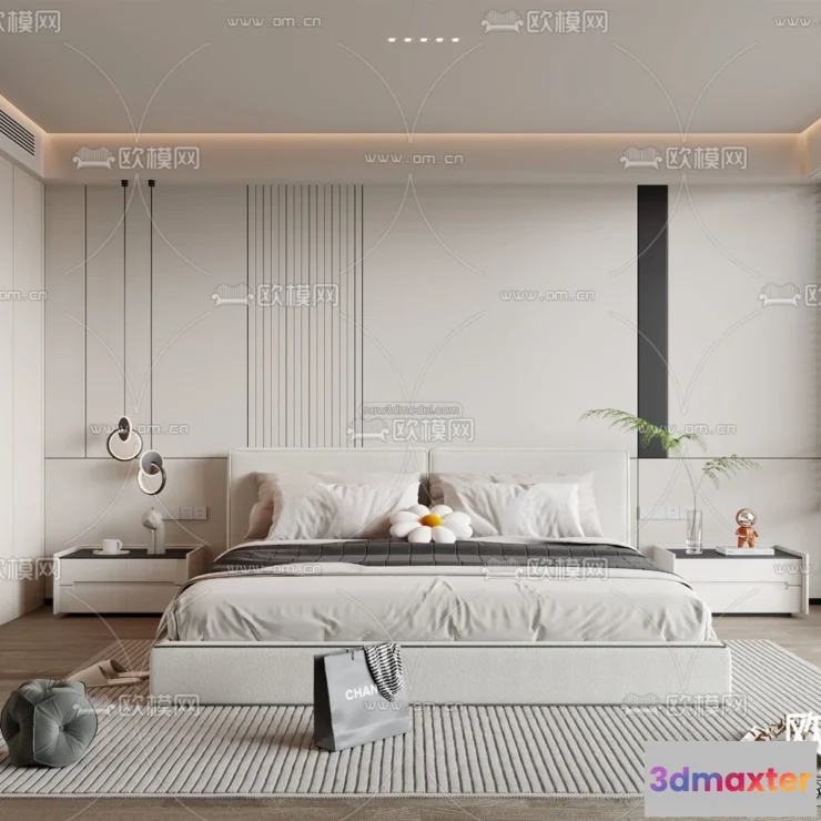 1571340 - Modern Style Interior 3D Blocks - Bedroom 3D Model - 250 3D Max