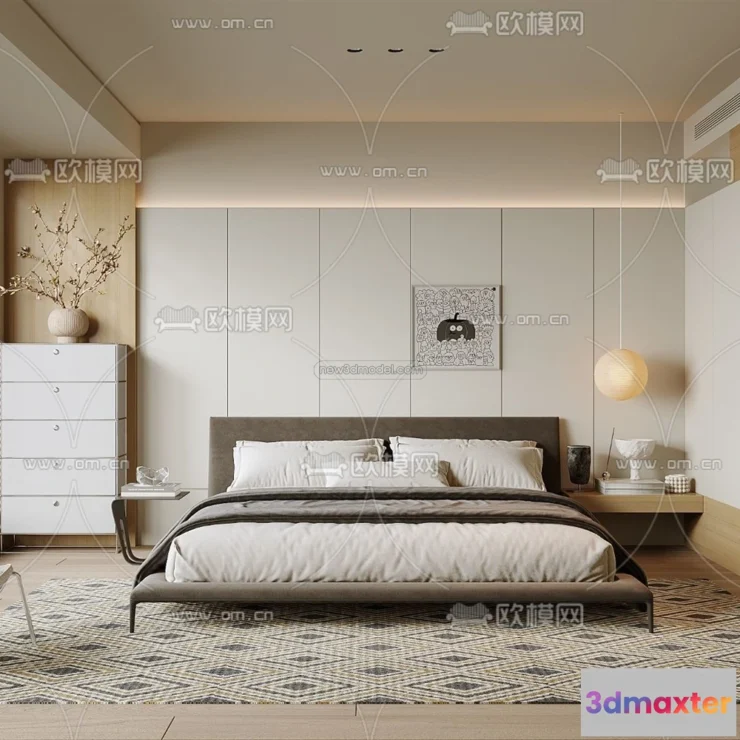 1571350 - Modern Style Interior 3D Blocks - Bedroom 3D Model - 255 3D Max