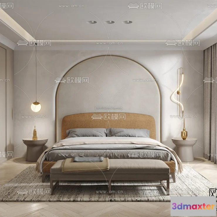 1571356 - Modern Style Interior 3D Blocks - Bedroom 3D Model - 258 3D Max