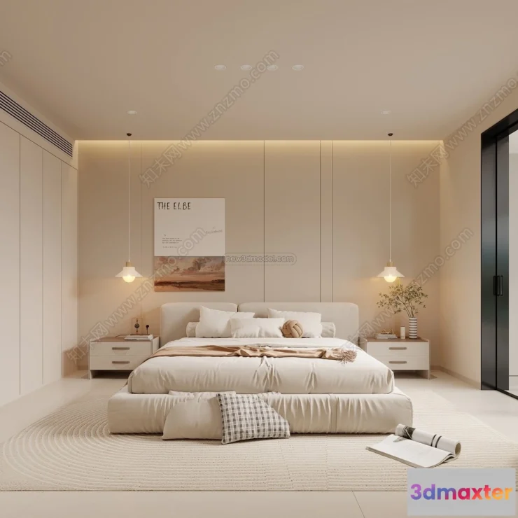 1571372 - Cream Style Interior 3D Blocks - Bedroom 3D Model - 188 3D Max