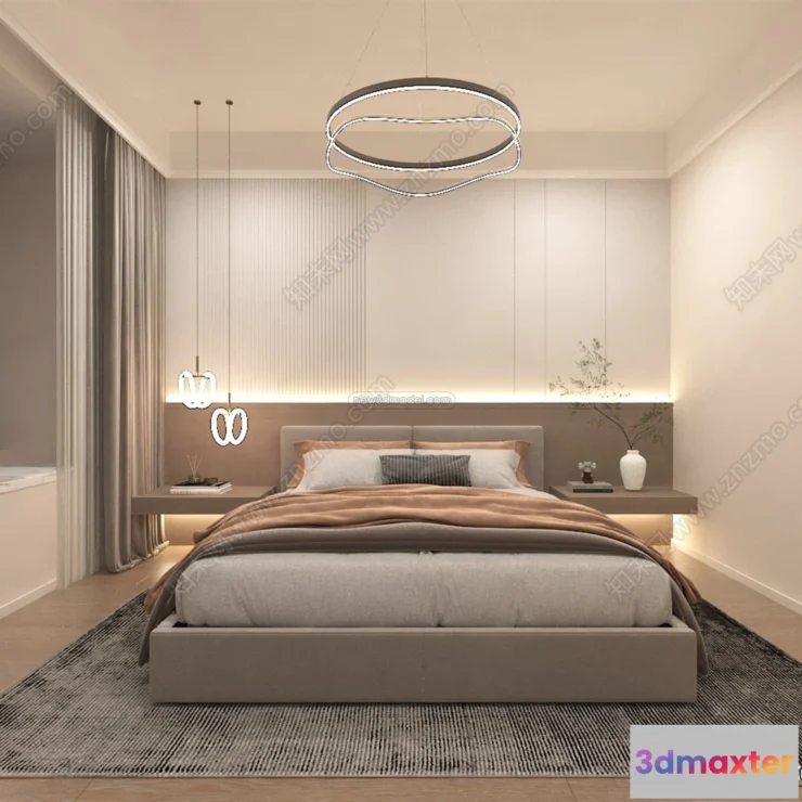 1571380 - Cream Style Interior 3D Blocks - Bedroom 3D Model - 192 3D Max