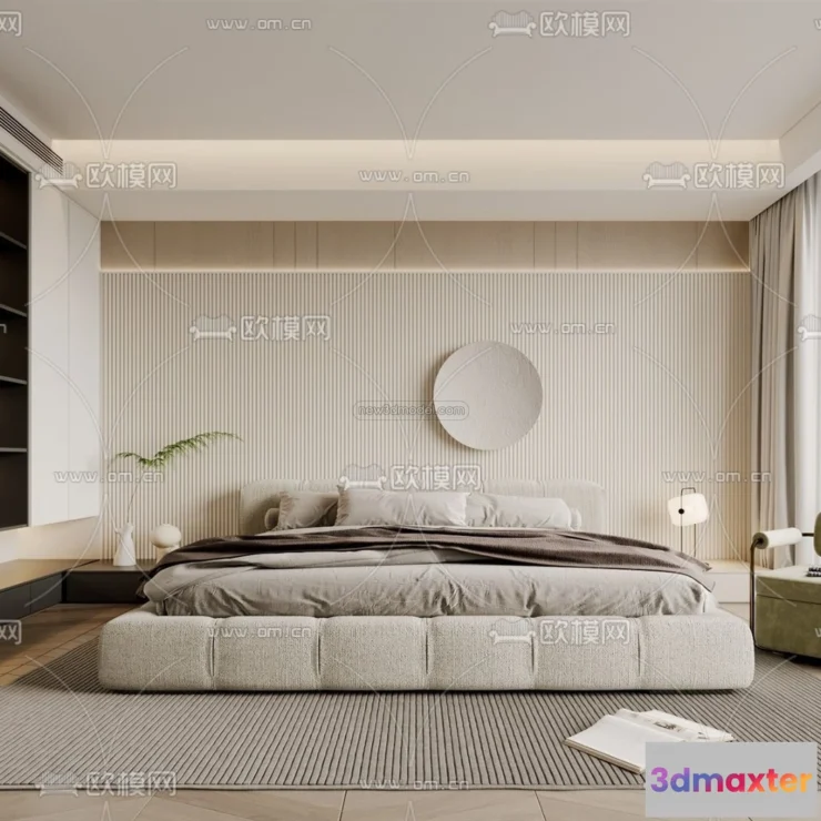 1571398 - Cream Style Interior 3D Blocks - Bedroom 3D Model - 201 3D Max