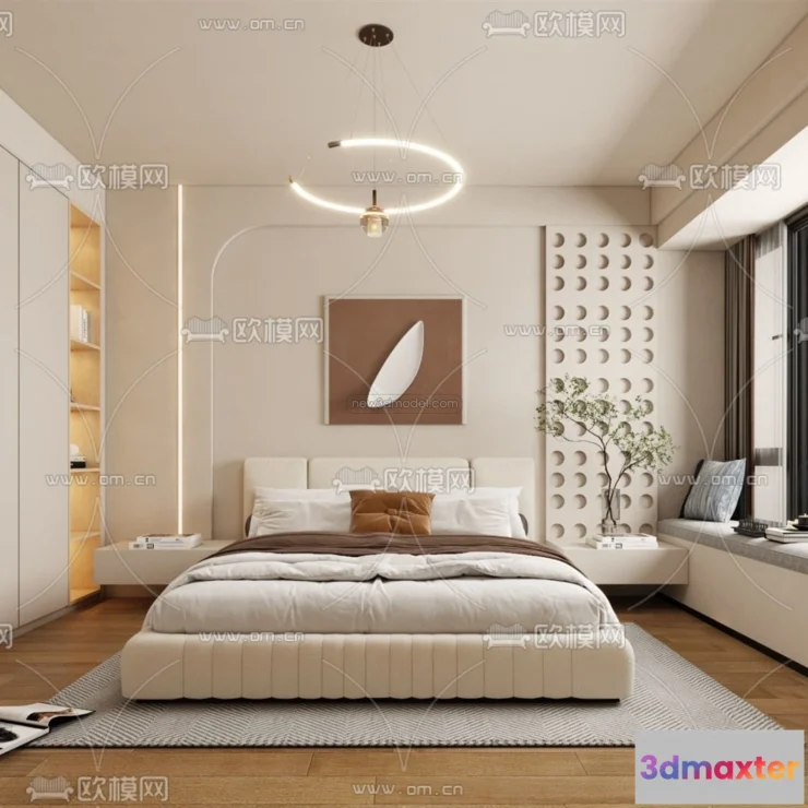 1571456 - Cream Style Interior 3D Blocks - Bedroom 3D Model - 230 3D Max