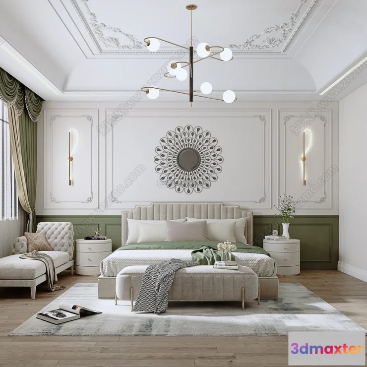 1571458 - Cream Style Interior 3D Blocks - Bedroom 3D Model - 231 3D Max