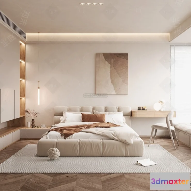 1571472 - Cream Style Interior 3D Blocks - Bedroom 3D Model - 238 3D Max