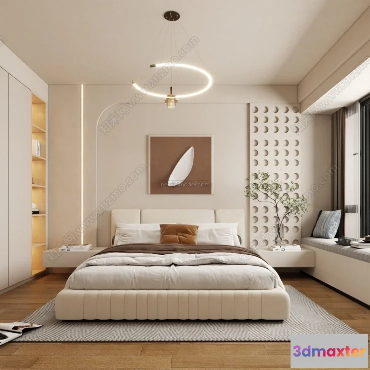 1571474 - Cream Style Interior 3D Blocks - Bedroom 3D Model - 239 3D Max