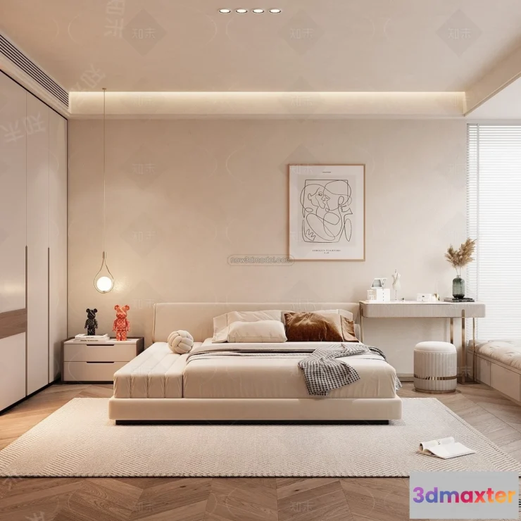 1571476 - Cream Style Interior 3D Blocks - Bedroom 3D Model - 240 3D Max