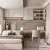1571488 - Cream Style Interior 3D Blocks - Bedroom 3D Model - 246 3D Max