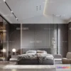 1571582 - Black - White - Gray Colors Interior 3D Blocks - Bedroom 3D Scene - 174 3D Max