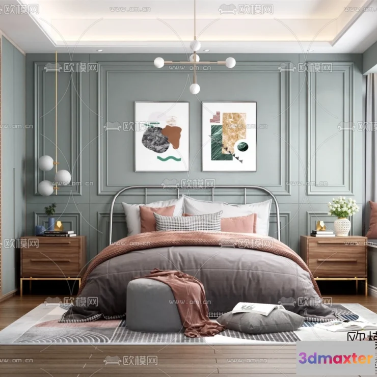 1571798 - Nordic Style Interior 3D Blocks - Bedroom 3D Model - 278 3D Max