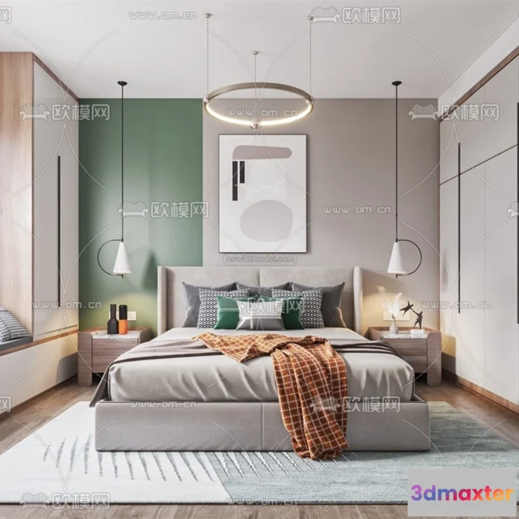 1571802 - Nordic Style Interior 3D Blocks - Bedroom 3D Model - 280 3D Max