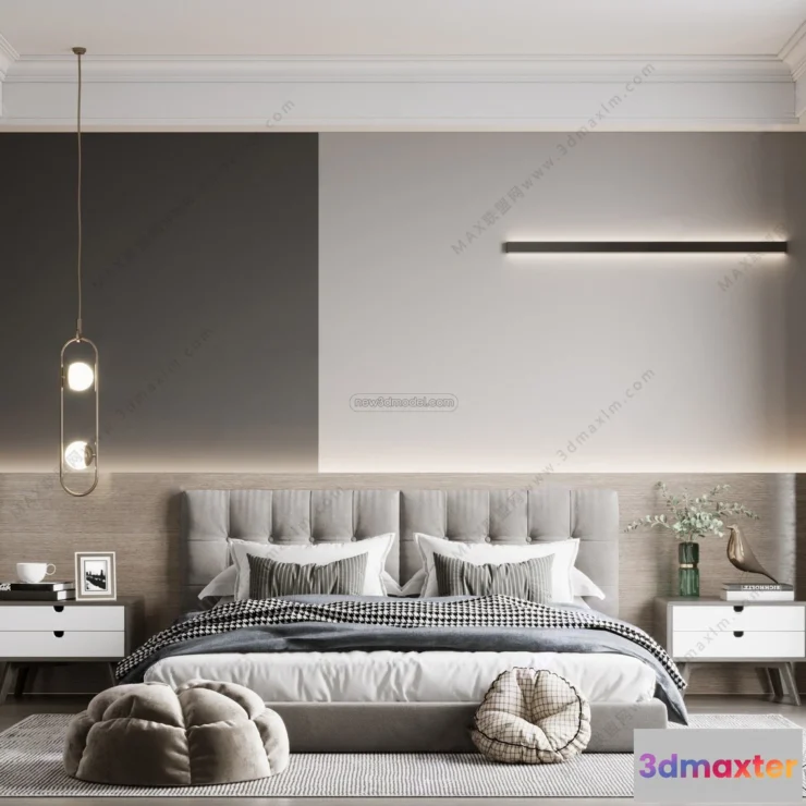 1571900 - Nordic Style Interior 3D Blocks - Bedroom 3D Model - 329 3D Max