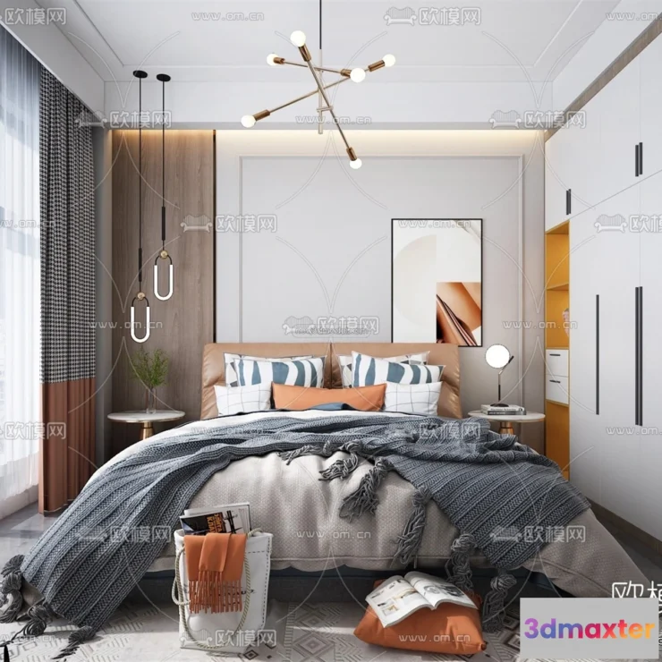 1571946 - Nordic Style Interior 3D Blocks - Bedroom 3D Model - 352 3D Max