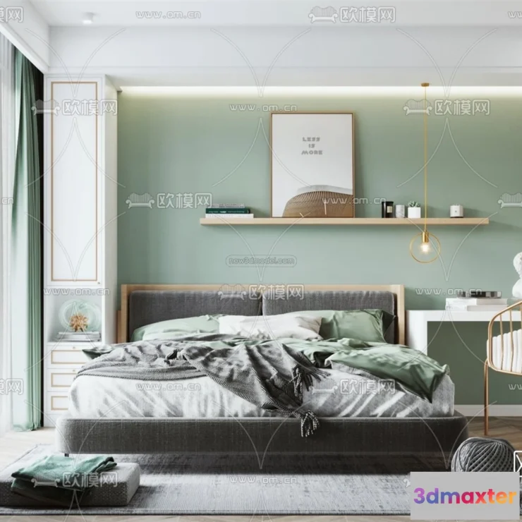 1571956 - Nordic Style Interior 3D Blocks - Bedroom 3D Model - 357 3D Max