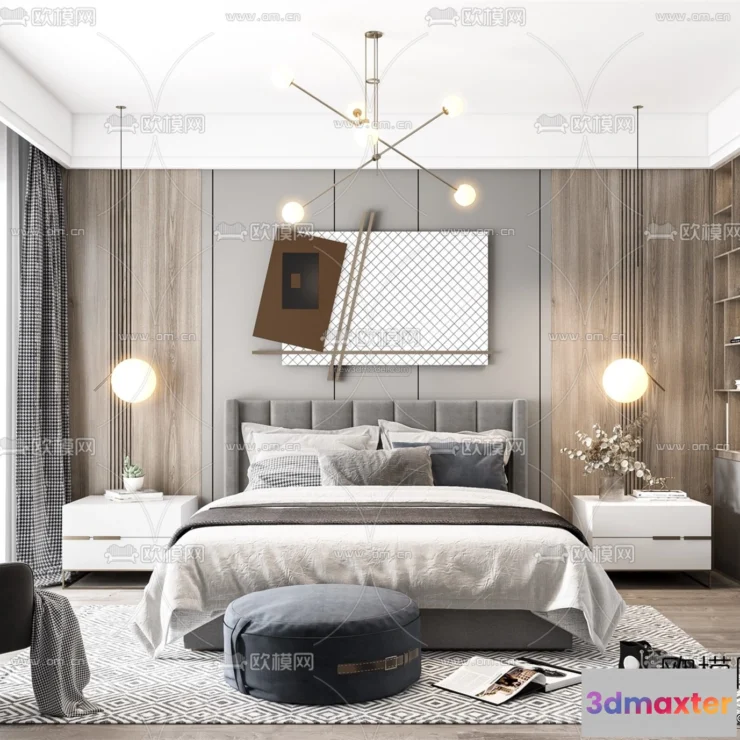 1571970 - Nordic Style Interior 3D Blocks - Bedroom 3D Model - 364 3D Max