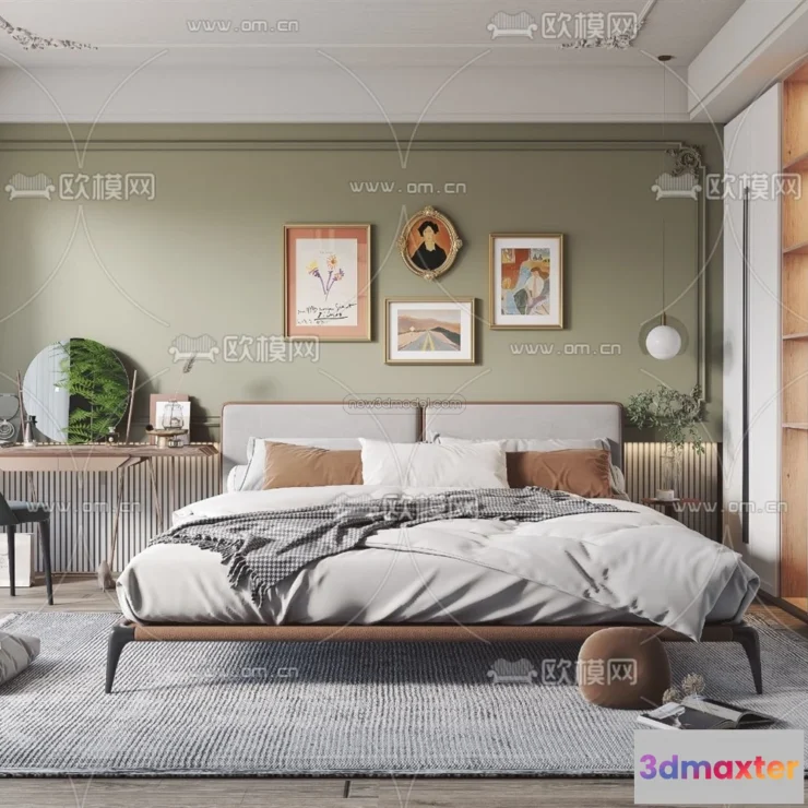 1571978 - Nordic Style Interior 3D Blocks - Bedroom 3D Model - 368 3D Max