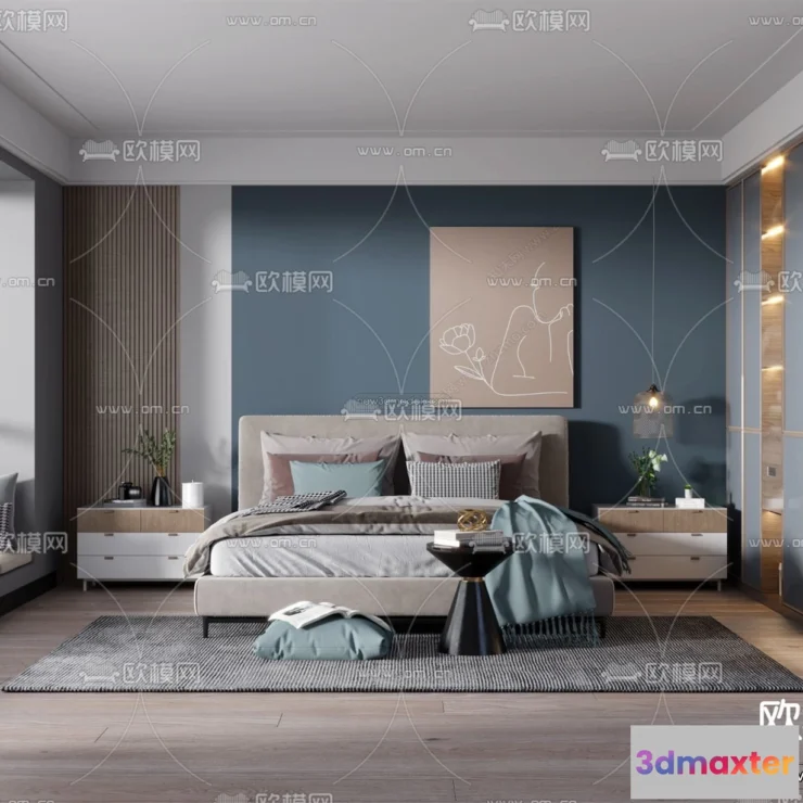 1571986 - Nordic Style Interior 3D Blocks - Bedroom 3D Model - 372 3D Max