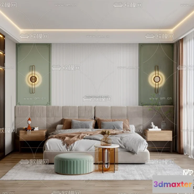 1571990 - Nordic Style Interior 3D Blocks - Bedroom 3D Model - 374 3D Max