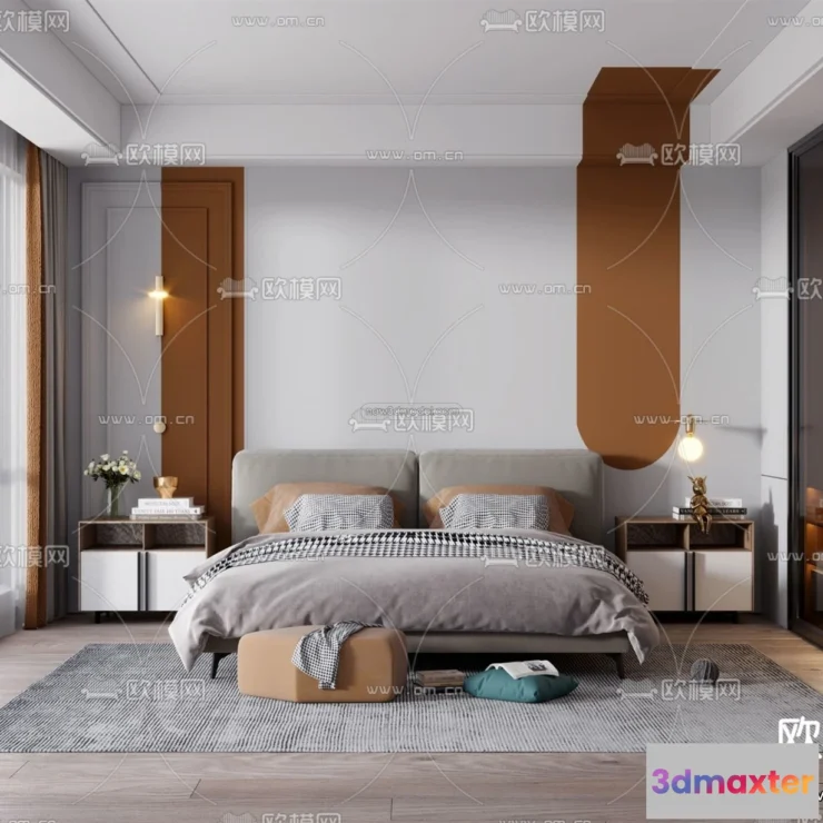 1571992 - Nordic Style Interior 3D Blocks - Bedroom 3D Model - 375 3D Max