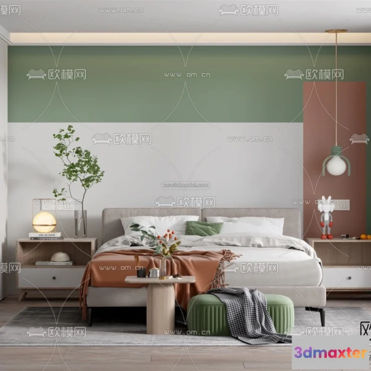 1571994 - Nordic Style Interior 3D Blocks - Bedroom 3D Model - 376 3D Max