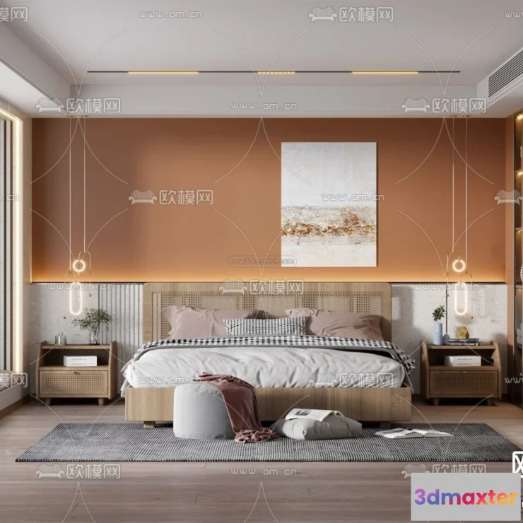 1572002 - Nordic Style Interior 3D Blocks - Bedroom 3D Model - 380 3D Max