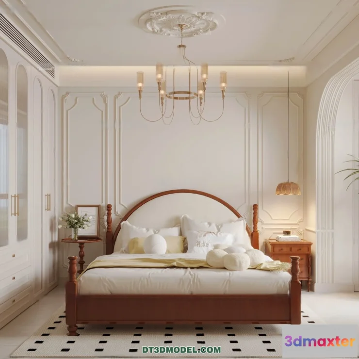 1572030 - 3D Scene of Cream Style Bedroom - 3D Model - 013 3D Max