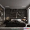 1572230 - 3D Scene of Gray Style Bedroom - 3D Model - 125 3D Max
