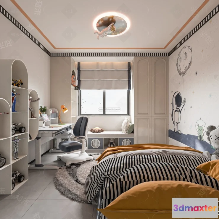 1572686 - Modern Style Interior 3D Blocks and 3D Models - Bedroom 3D Scene - 463 3D Max