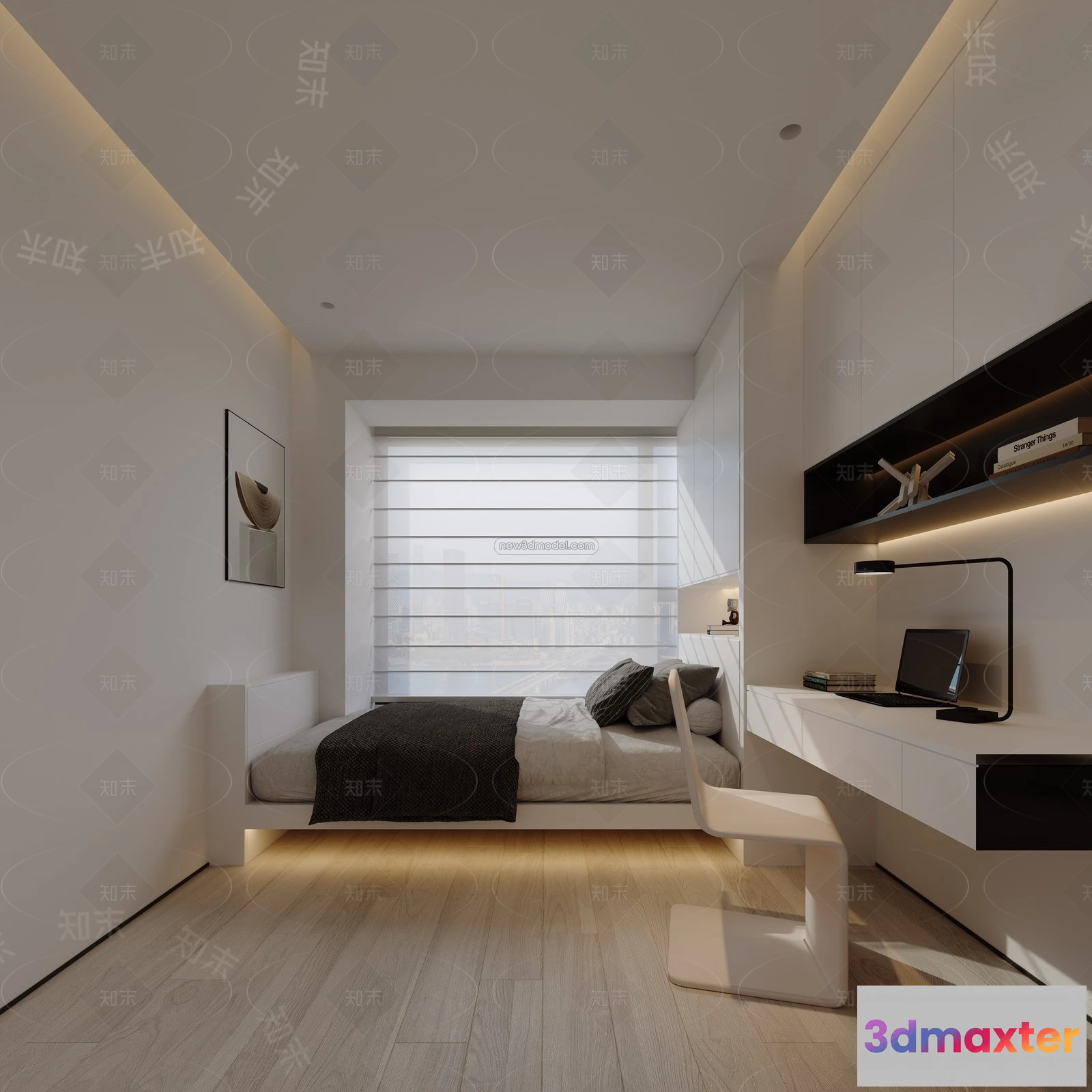 1572828 - Modern Style Interior 3D Blocks and 3D Models - Bedroom 3D Scene - 534 3D Max