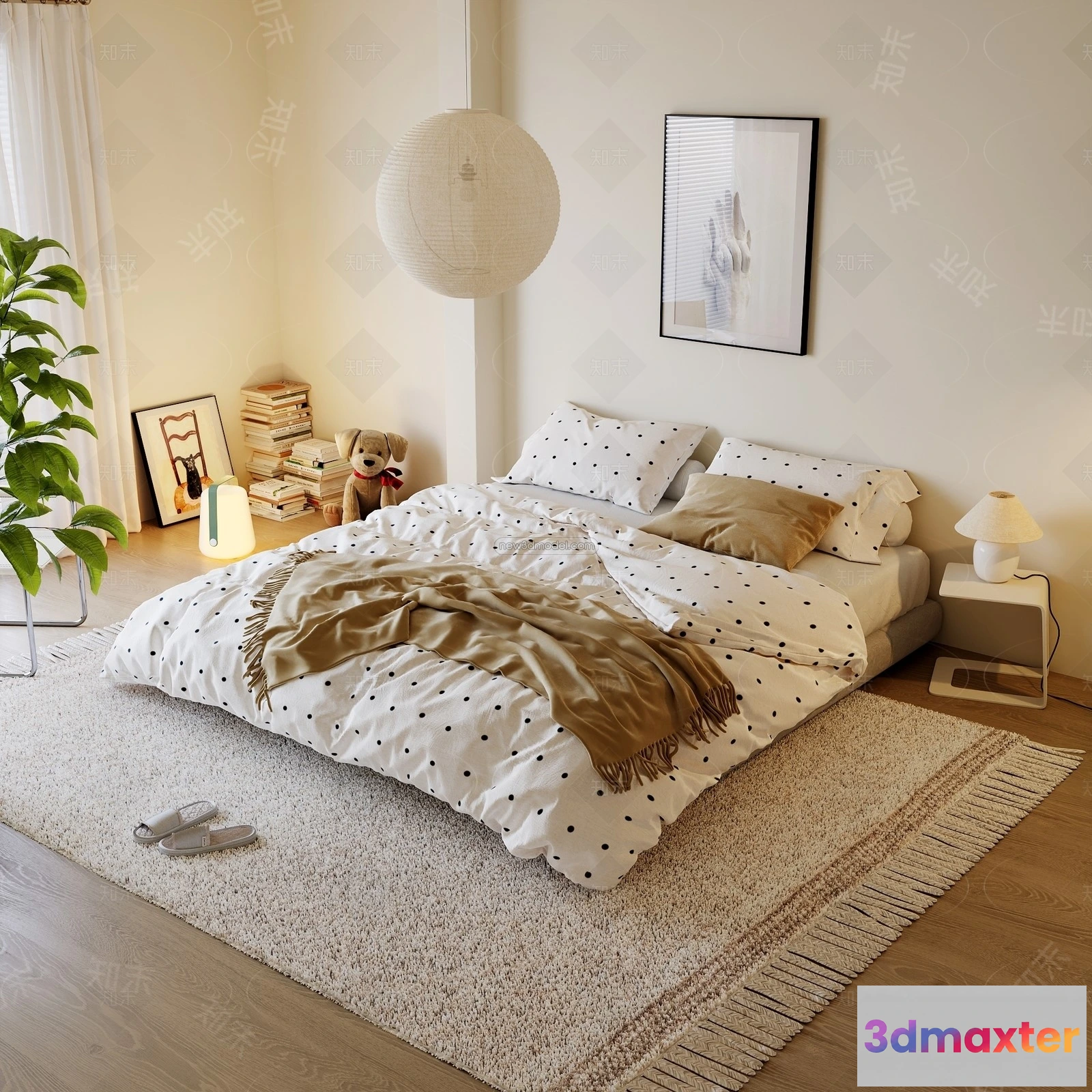 1572906 - Modern Style Interior 3D Blocks and 3D Models - Bedroom 3D Scene - 573 3D Max