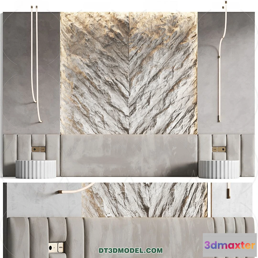 1579110 - 3D Model of Headboard - Bedroom Decoration 3D - 005 3D Max