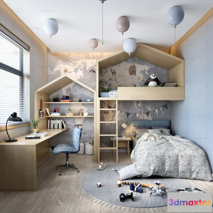 1368304 - Children Room 3D Interior Scene - 3D Models - 302 3D Max