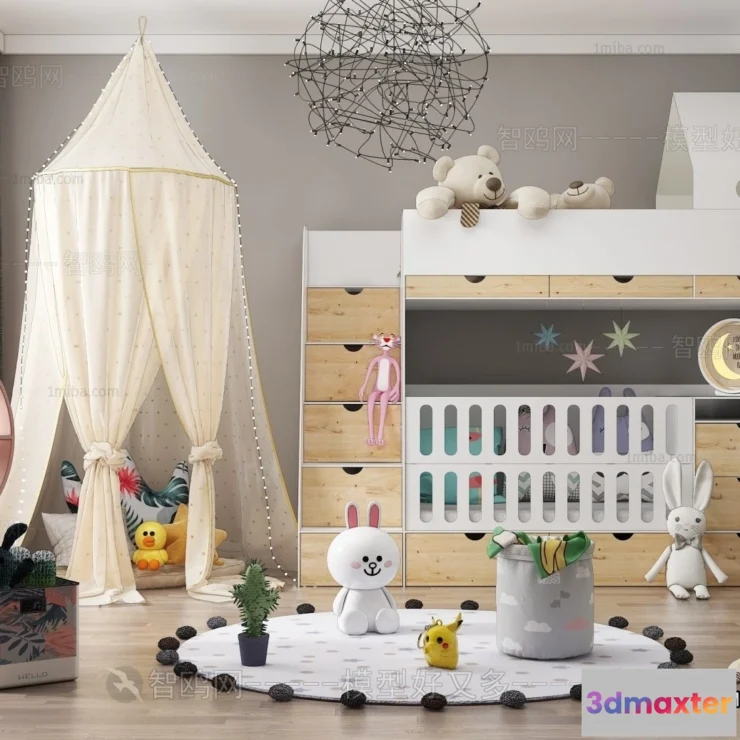 1370298 - Children Room 3D Interior Scene - 3D Models - 332 3D Max
