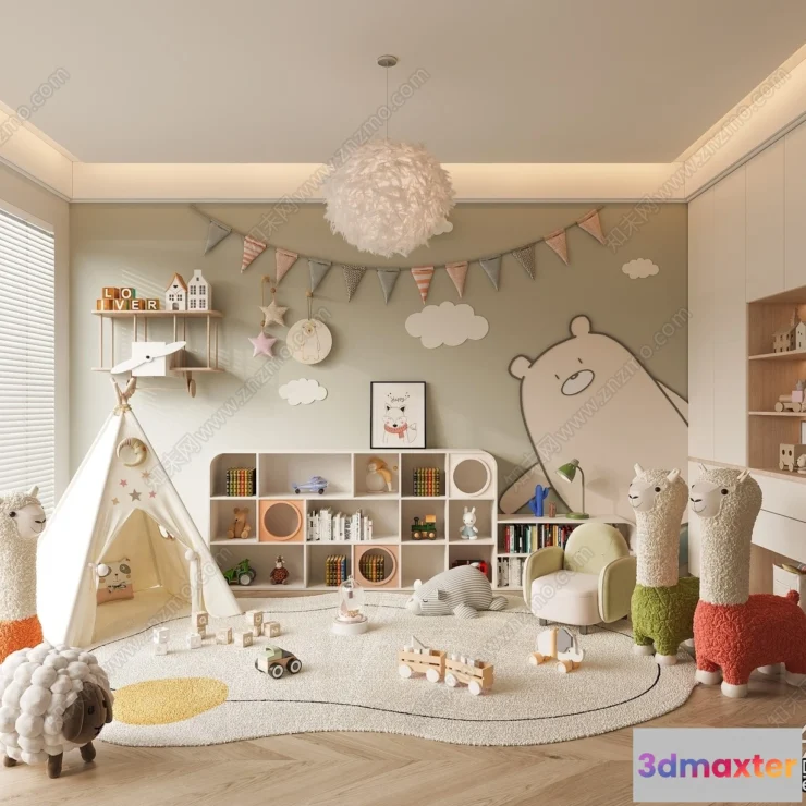 1380863 - Children Room 3D Interior Scene - 3D Models - 491 3D Max