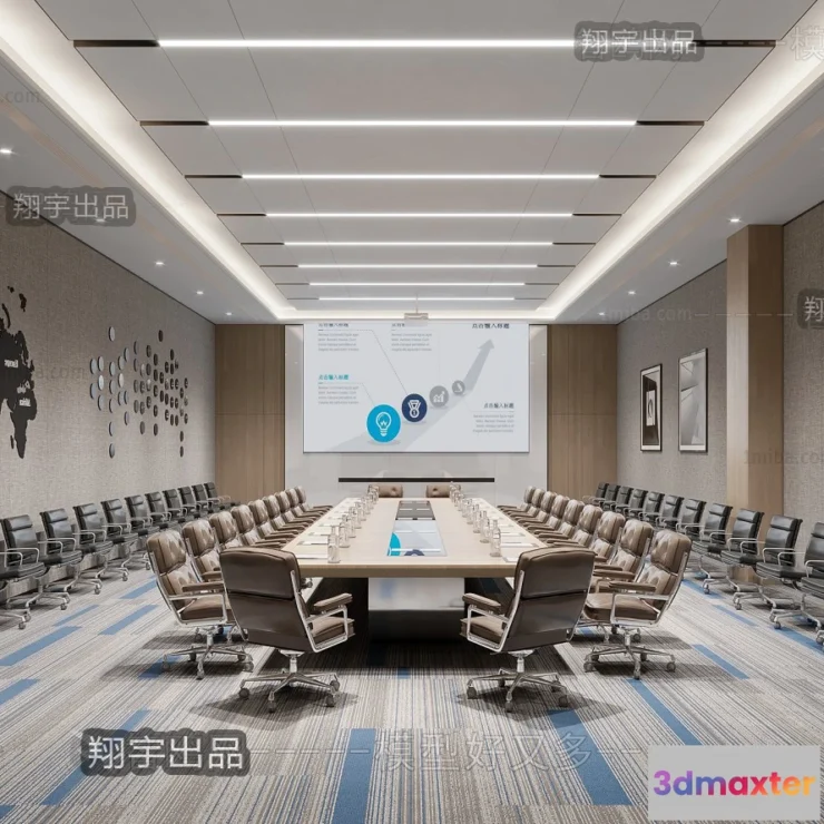 1124278 - 3D OFFICE INTERIOR (VRAY) - MEETING ROOM 3D SCENES - 111