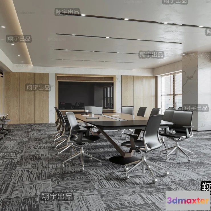 1124280 - 3D OFFICE INTERIOR (VRAY) - MEETING ROOM 3D SCENES - 112