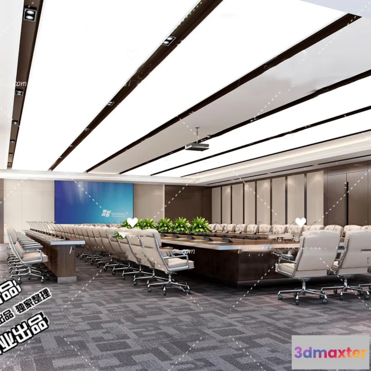 1124304 - 3D OFFICE INTERIOR (VRAY) - MEETING ROOM 3D SCENES - 124