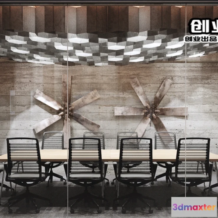 1124308 - 3D OFFICE INTERIOR (VRAY) - MEETING ROOM 3D SCENES - 126