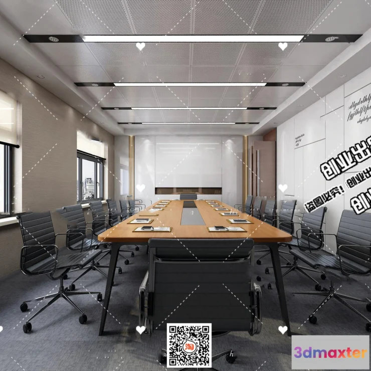 1124324 - 3D OFFICE INTERIOR (VRAY) - MEETING ROOM 3D SCENES - 134