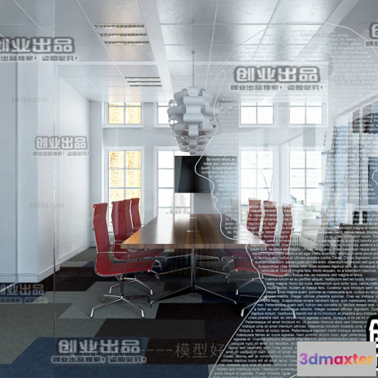 1124358 - 3D OFFICE INTERIOR (VRAY) - MEETING ROOM 3D SCENES - 151