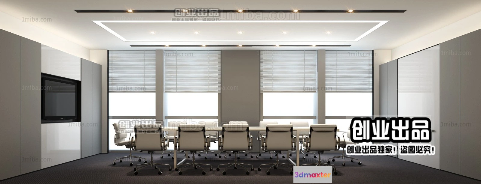 1124362 - 3D OFFICE INTERIOR (VRAY) - MEETING ROOM 3D SCENES - 153