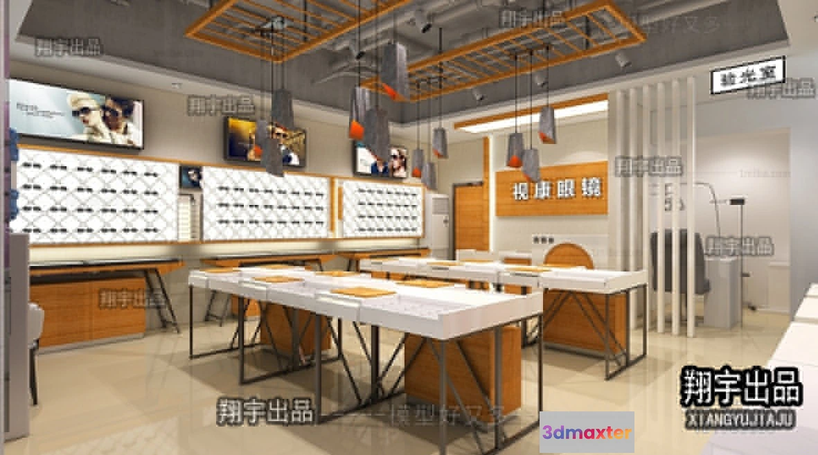 1124448 - 3D RETAILS INTERIOR (VRAY) - GLASSES 3D SCENES - 011