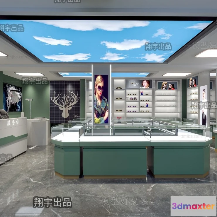 1124454 - 3D RETAILS INTERIOR (VRAY) - GLASSES 3D SCENES - 014